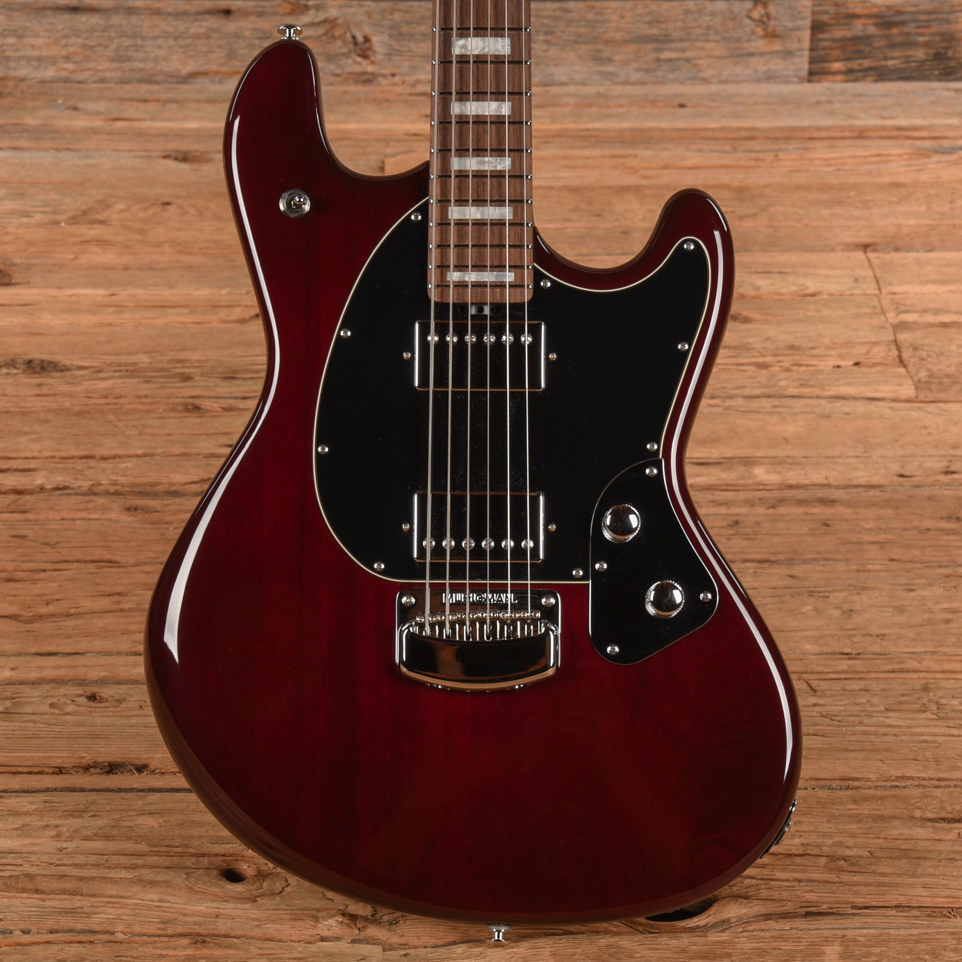 Music Man BFR Baritone StingRay Transparent Oxblood 2024 Electric Guitars