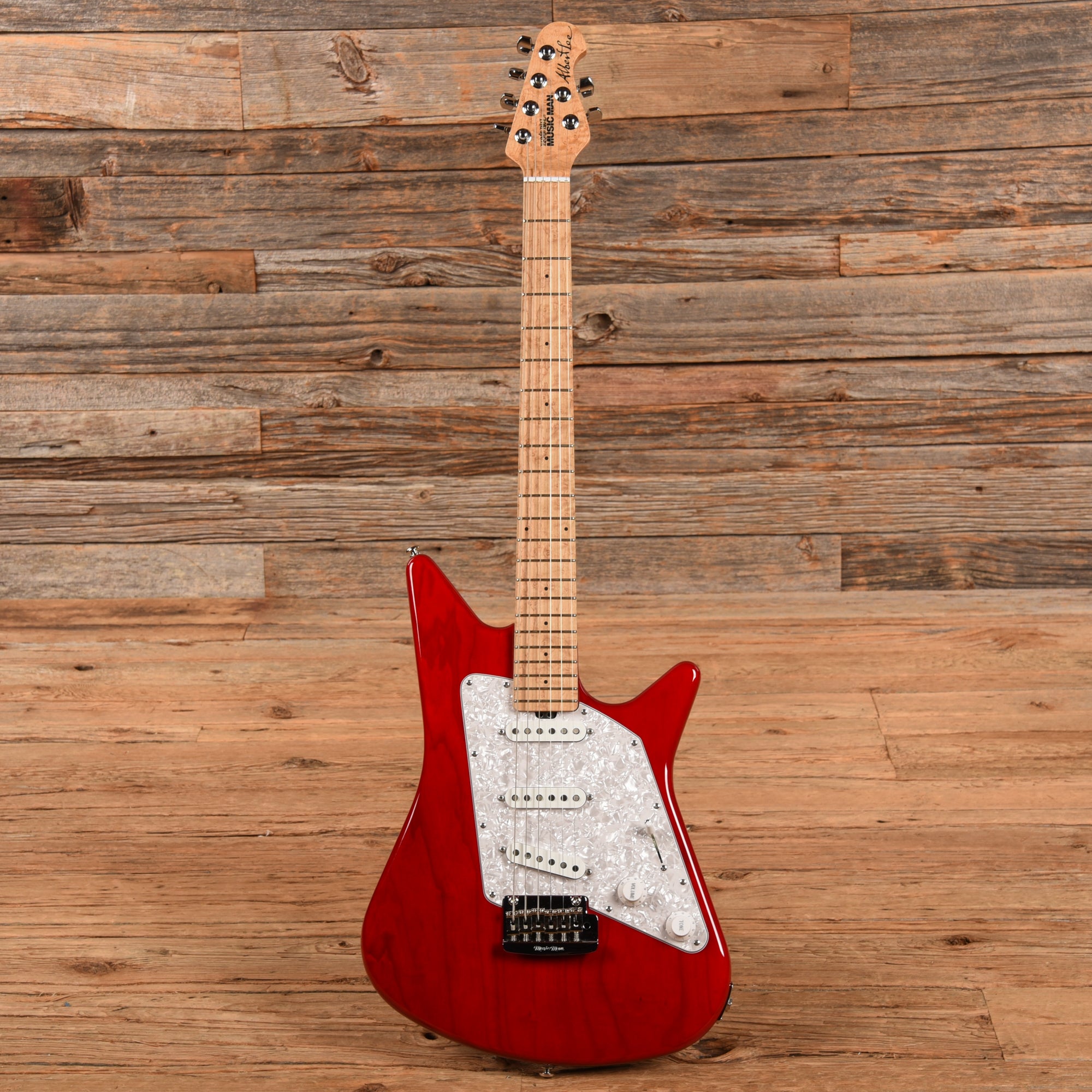 Music Man Albert Lee SSS Tremolo Transparent Red 2013 Electric Guitars / Solid Body