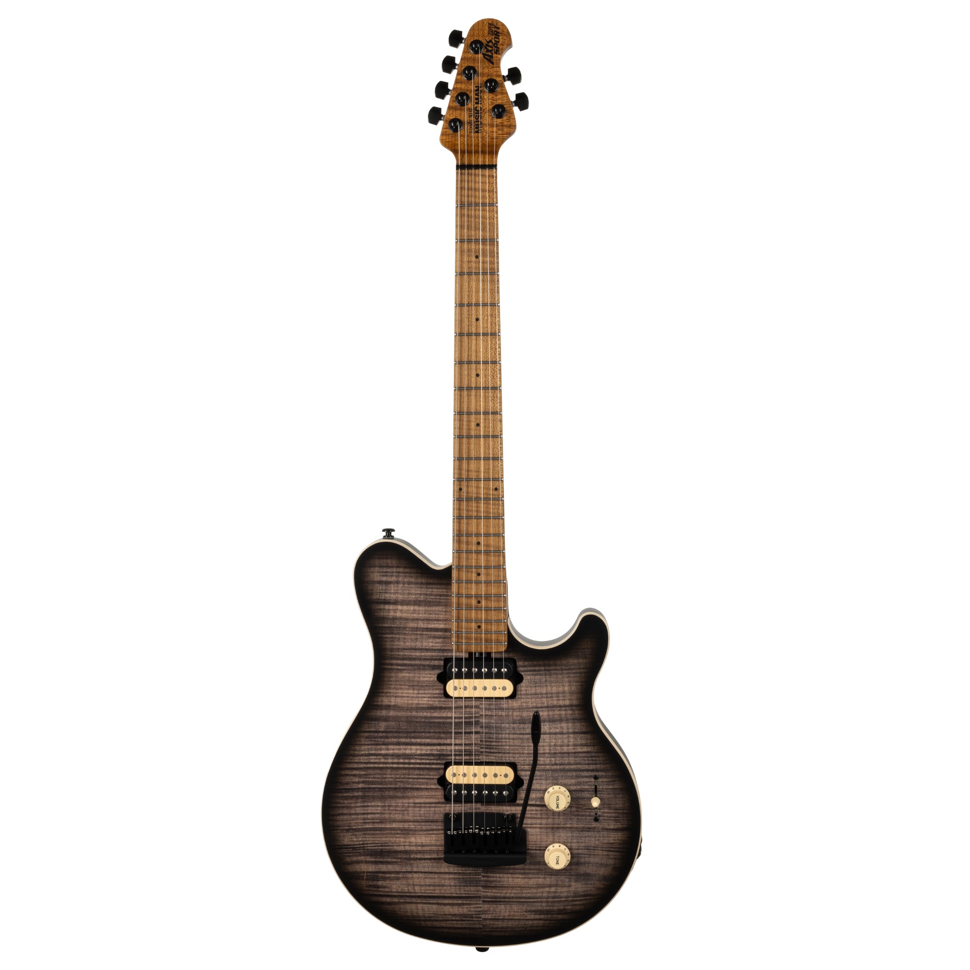 Music Man Axis Super Sport Charcoal Cloud Flame Top Satin Electric Guitars / Solid Body