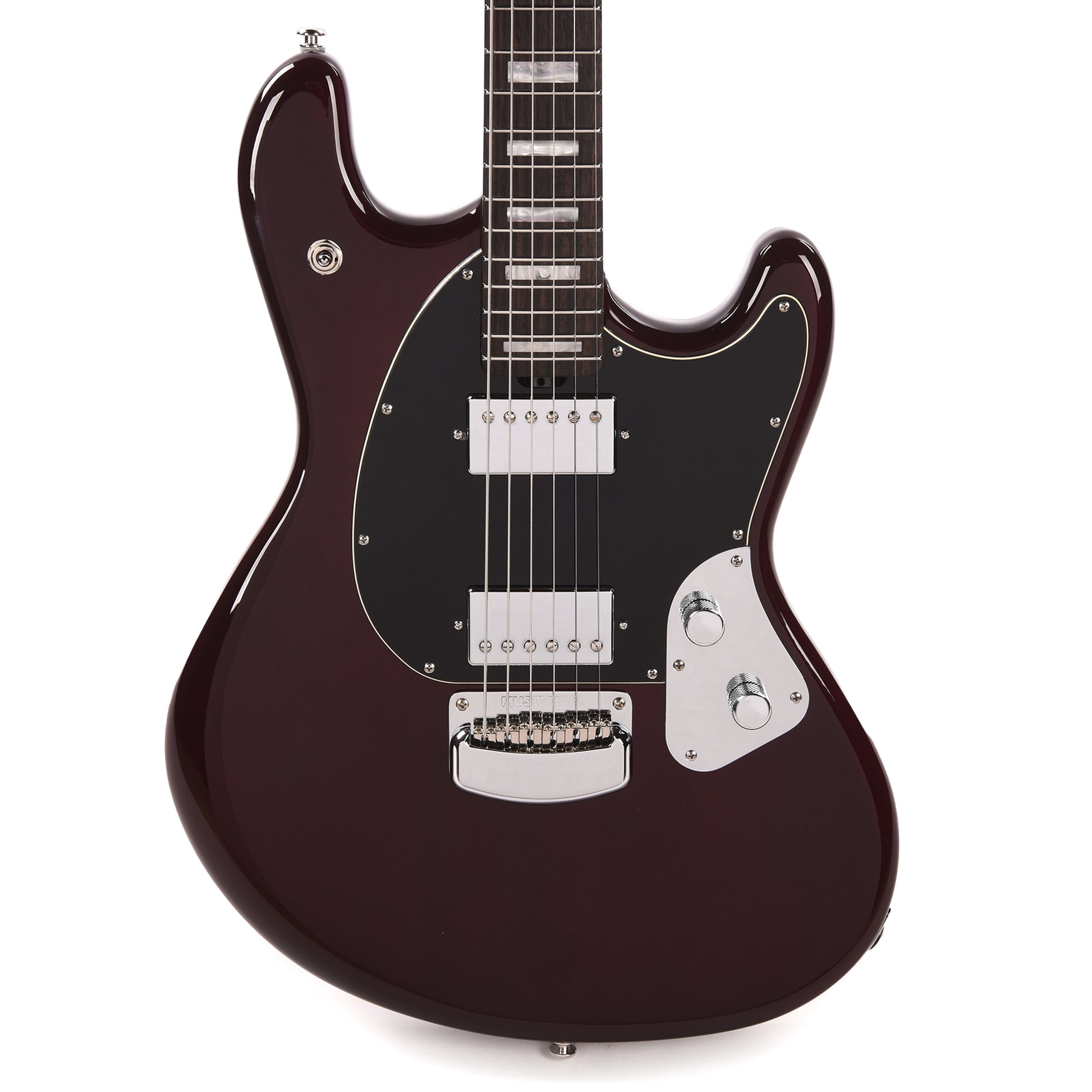 Music Man BFR StingRay Baritone Guitar Translucent Oxblood Electric Guitars / Solid Body