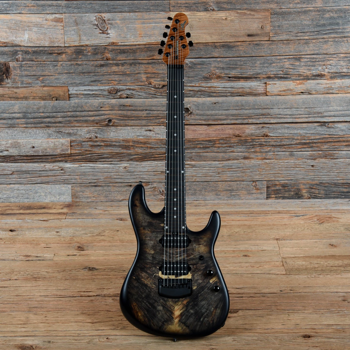 Music Man Jason Richardson Signature Cutlass 7 Natural Buckeye Burl / Black Burst 2020 Electric Guitars / Solid Body