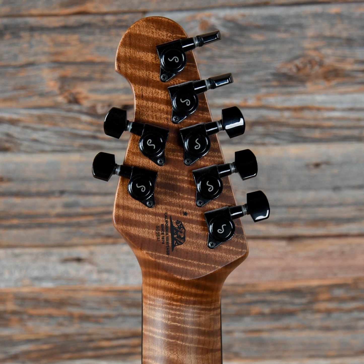 Music Man Jason Richardson Signature Cutlass 7 Natural Buckeye Burl / Black Burst 2020 Electric Guitars / Solid Body
