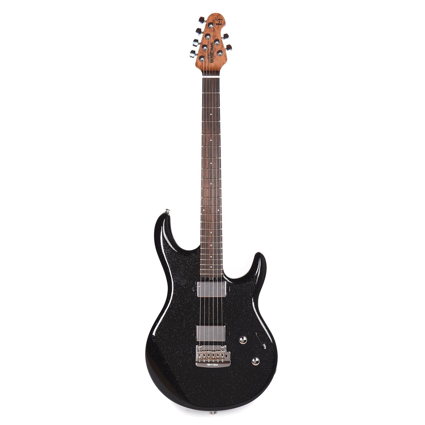 Music Man Luke 4 HH Black Sparkle w/ Roasted Figured Maple Neck Electric Guitars / Solid Body