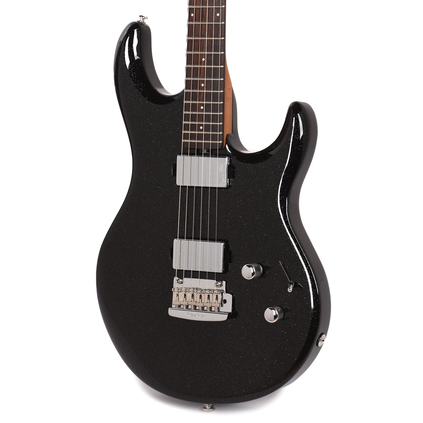 Music Man Luke 4 HH Black Sparkle w/ Roasted Figured Maple Neck Electric Guitars / Solid Body