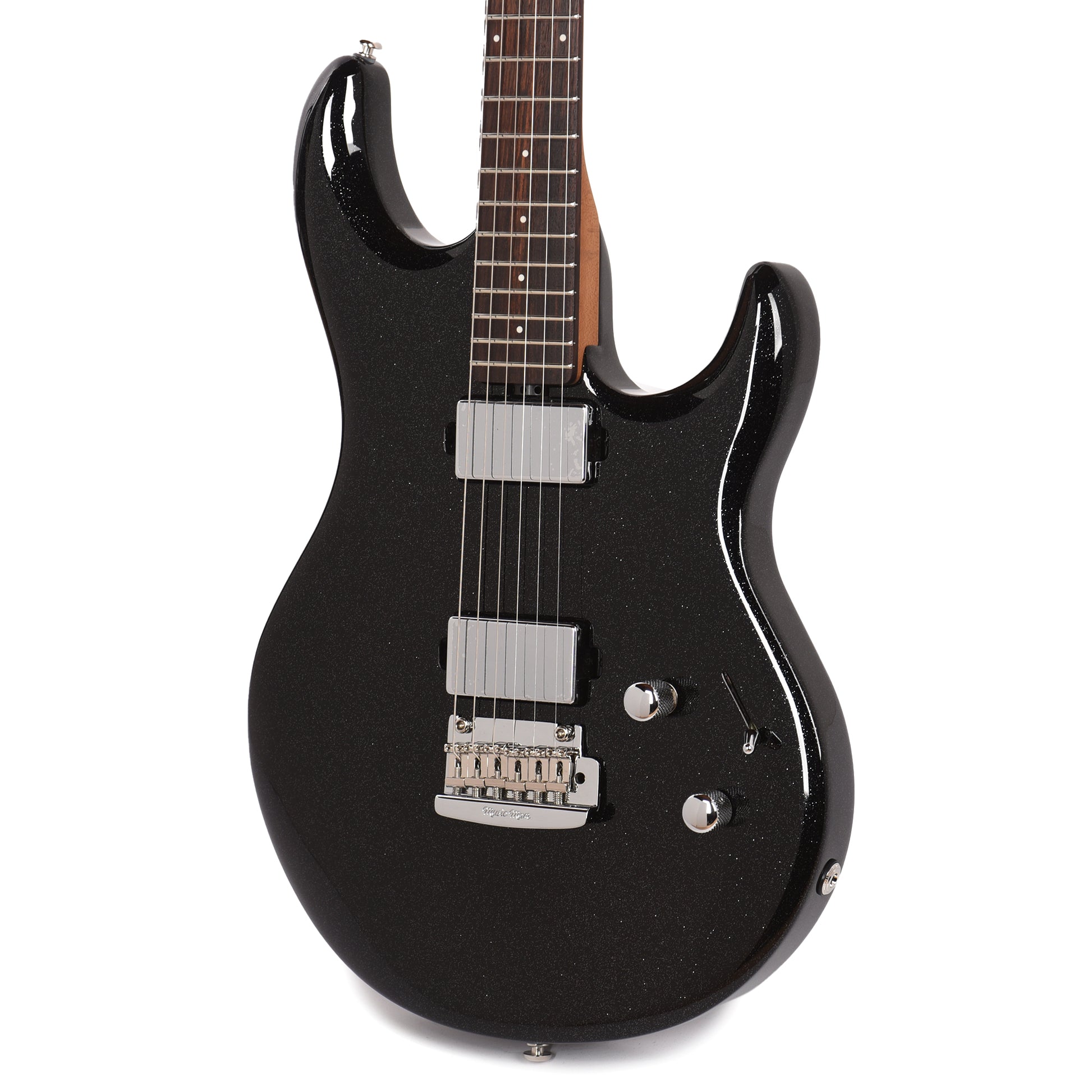 Music Man Luke 4 HH Black Sparkle w/ Roasted Figured Maple Neck Electric Guitars / Solid Body