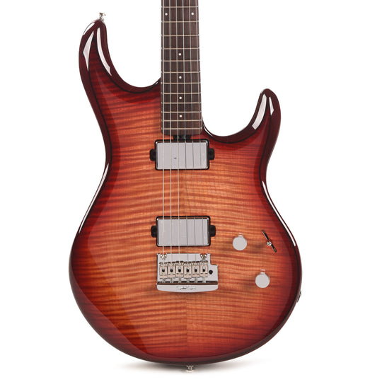 Music Man Luke 4 Maple Top HH Afterburn w/ Roasted Figured Maple Neck Electric Guitars / Solid Body