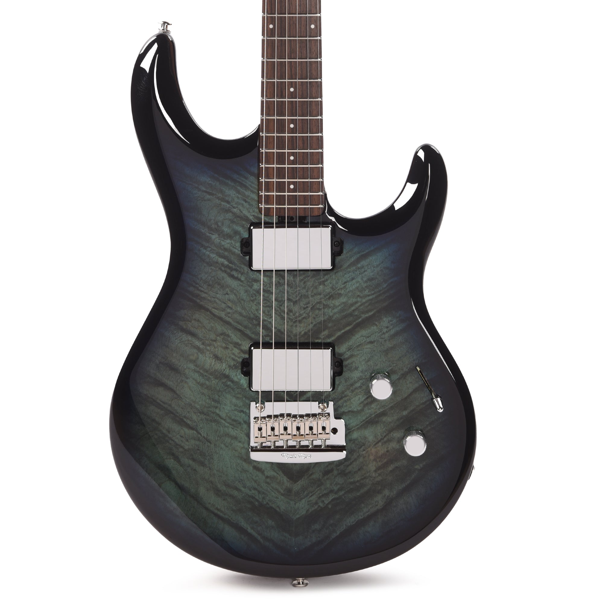 Music Man Luke 4 Maple Top HH Blue Flame w/Roasted Figured Maple Neck Electric Guitars / Solid Body