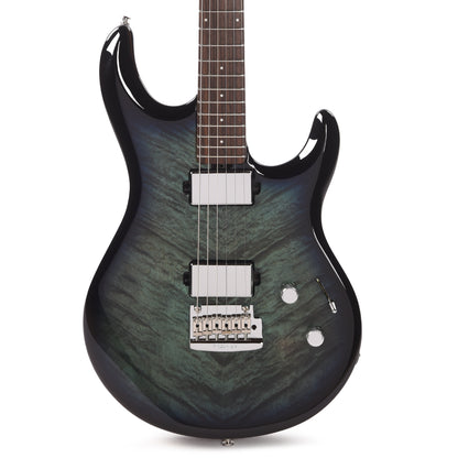 Music Man Luke 4 Maple Top HH Blue Flame w/Roasted Figured Maple Neck Electric Guitars / Solid Body