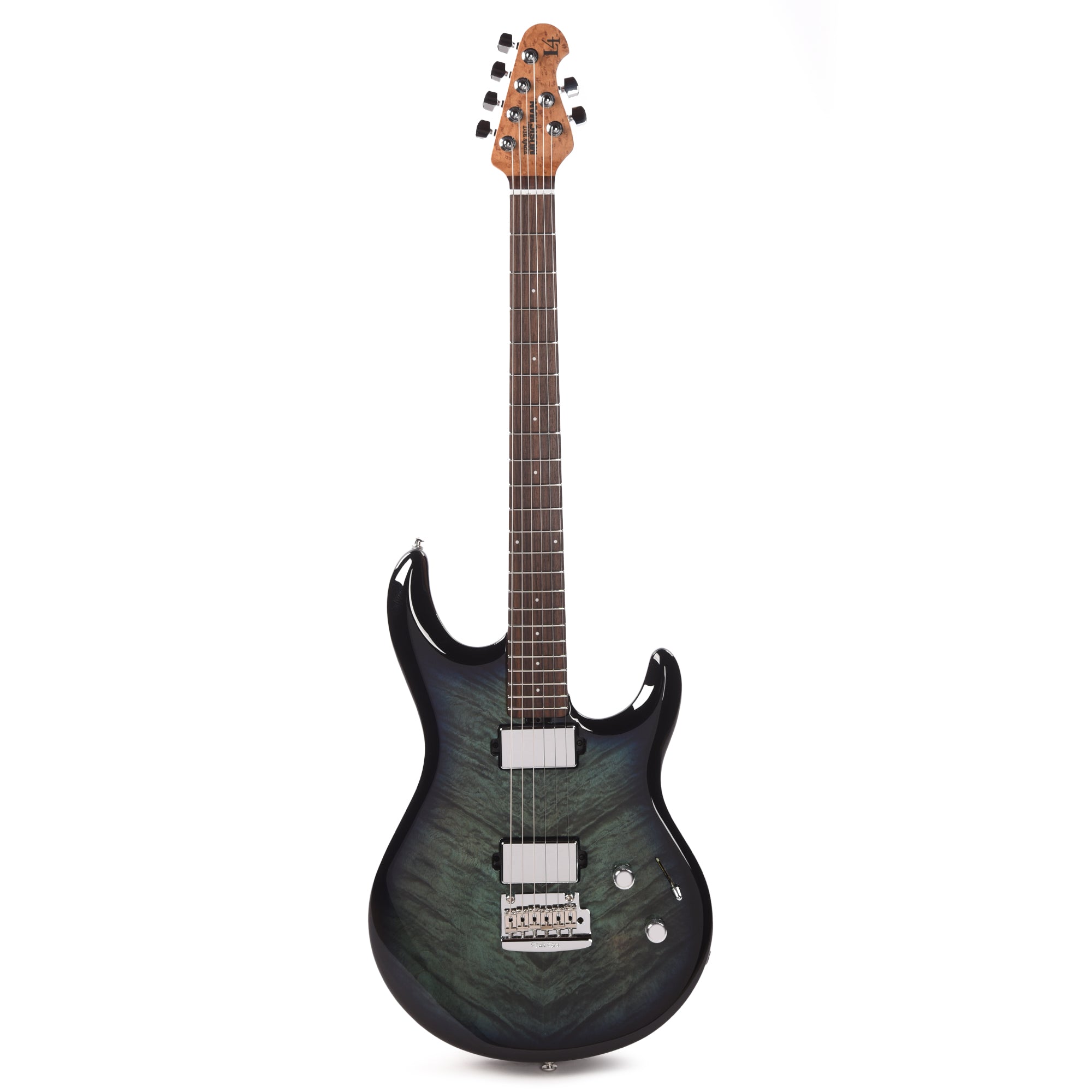 Music Man Luke 4 Maple Top HH Blue Flame w/Roasted Figured Maple Neck Electric Guitars / Solid Body