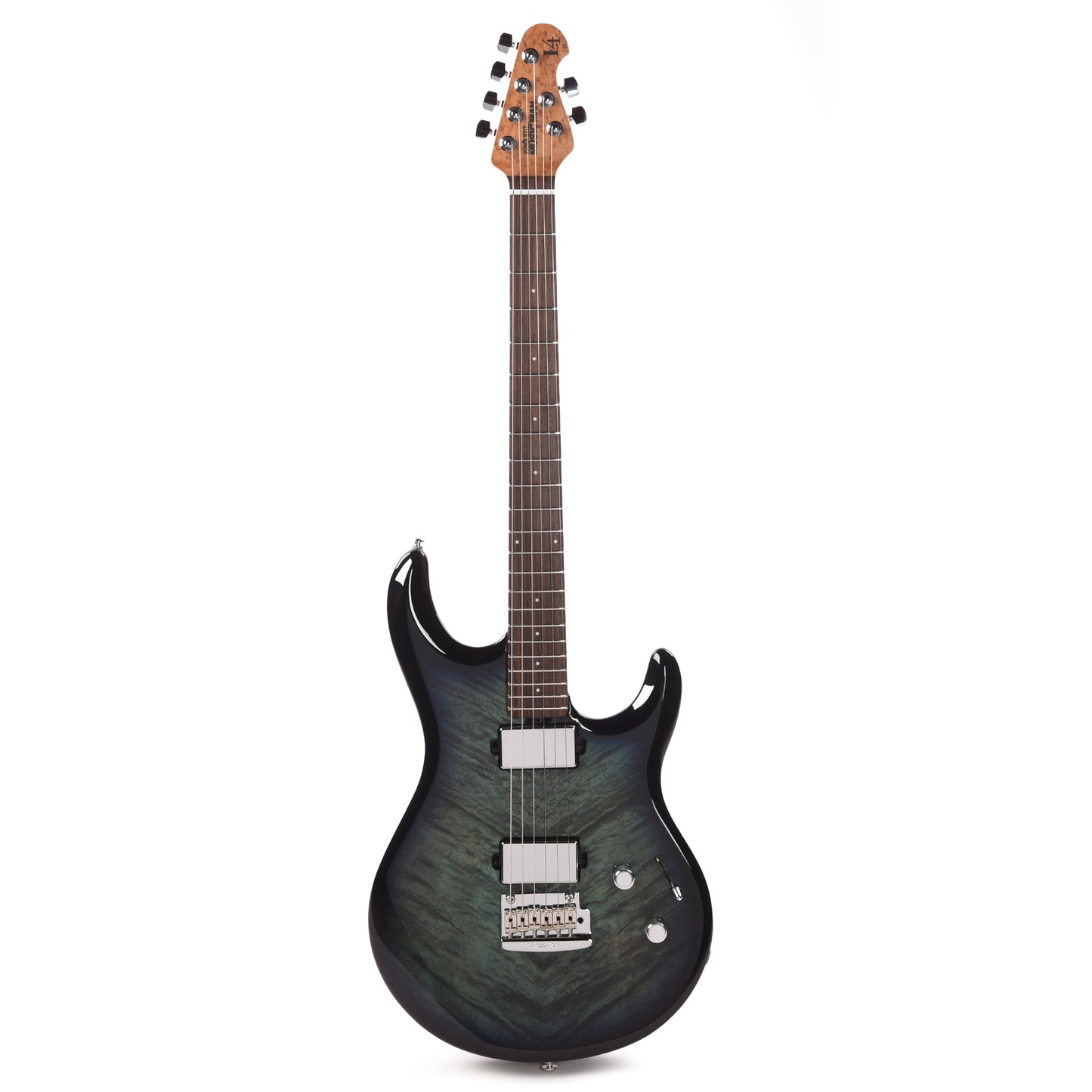 Music Man Luke 4 Maple Top HH Blue Flame w/Roasted Figured Maple Neck Electric Guitars / Solid Body