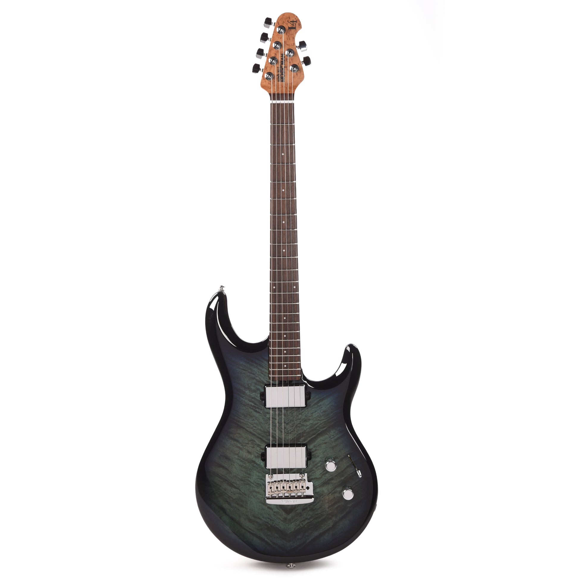 Music Man Luke 4 Maple Top HH Blue Flame w/Roasted Figured Maple Neck Electric Guitars / Solid Body