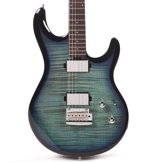 Music Man Luke 4 Maple Top HH Blue Flame w/Roasted Figured Maple Neck Electric Guitars / Solid Body