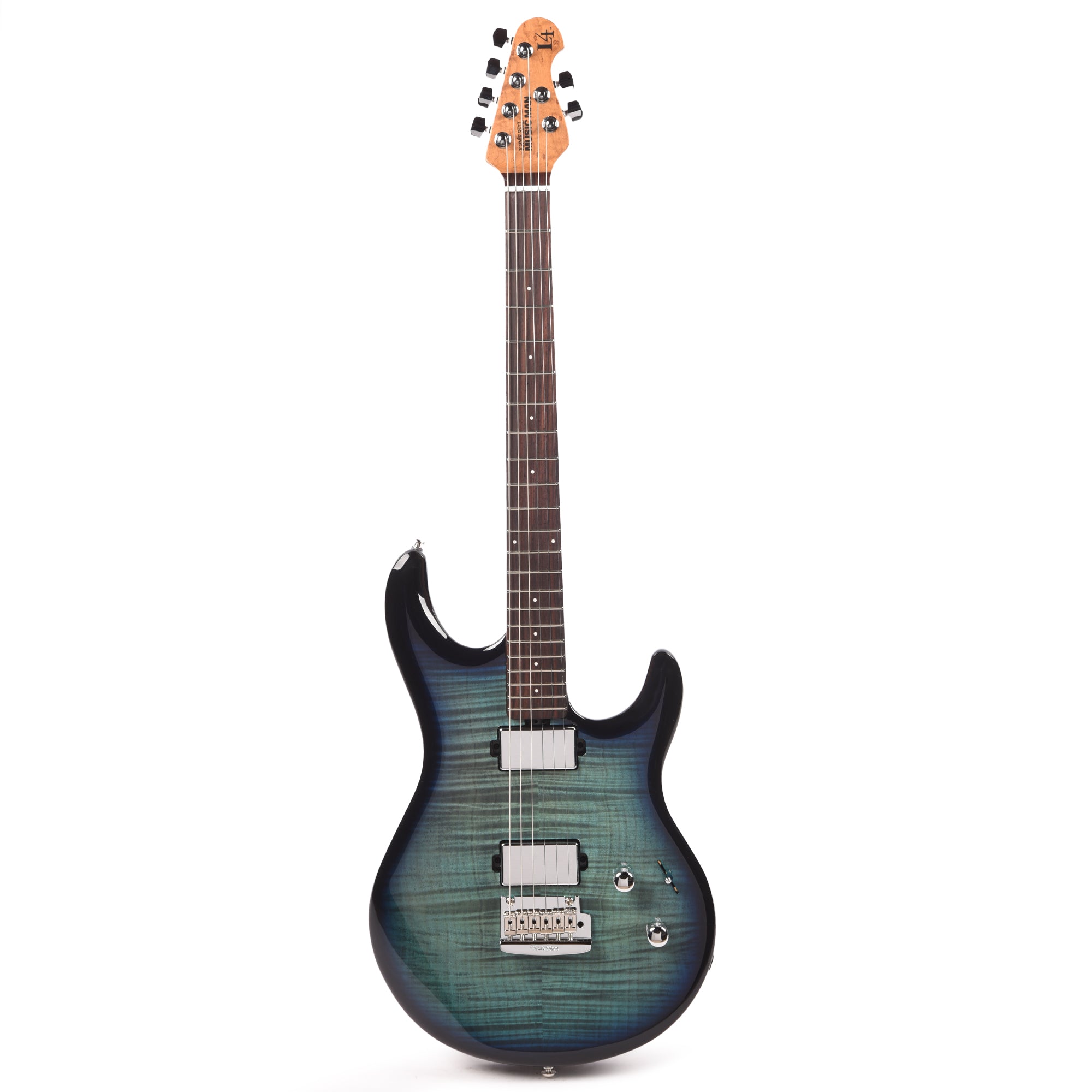 Music Man Luke 4 Maple Top HH Blue Flame w/Roasted Figured Maple Neck Electric Guitars / Solid Body