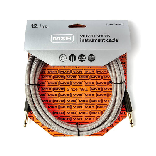 MXR 12" Instrument Cable ST/ST Woven Silver Accessories / Cables