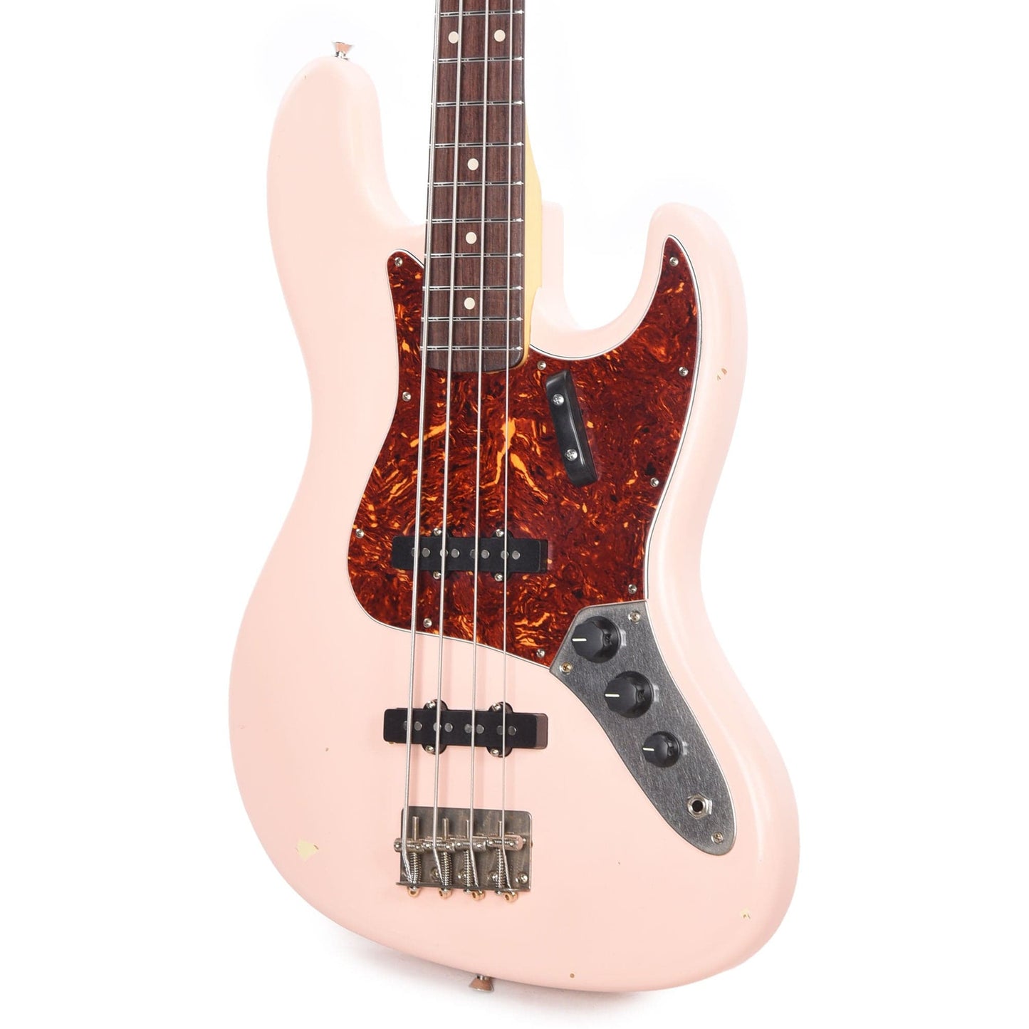 Nash JB-63 Shell Pink Light Relic w/4-Ply Tortoise Pickguard, Matching Headstock, & Lollar Pickups Bass Guitars / 4-String