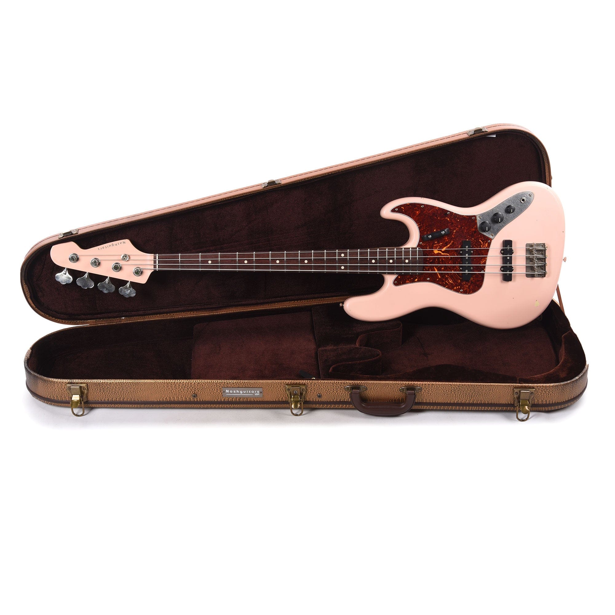 Nash JB-63 Shell Pink Light Relic w/4-Ply Tortoise Pickguard, Matching Headstock, & Lollar Pickups Bass Guitars / 4-String