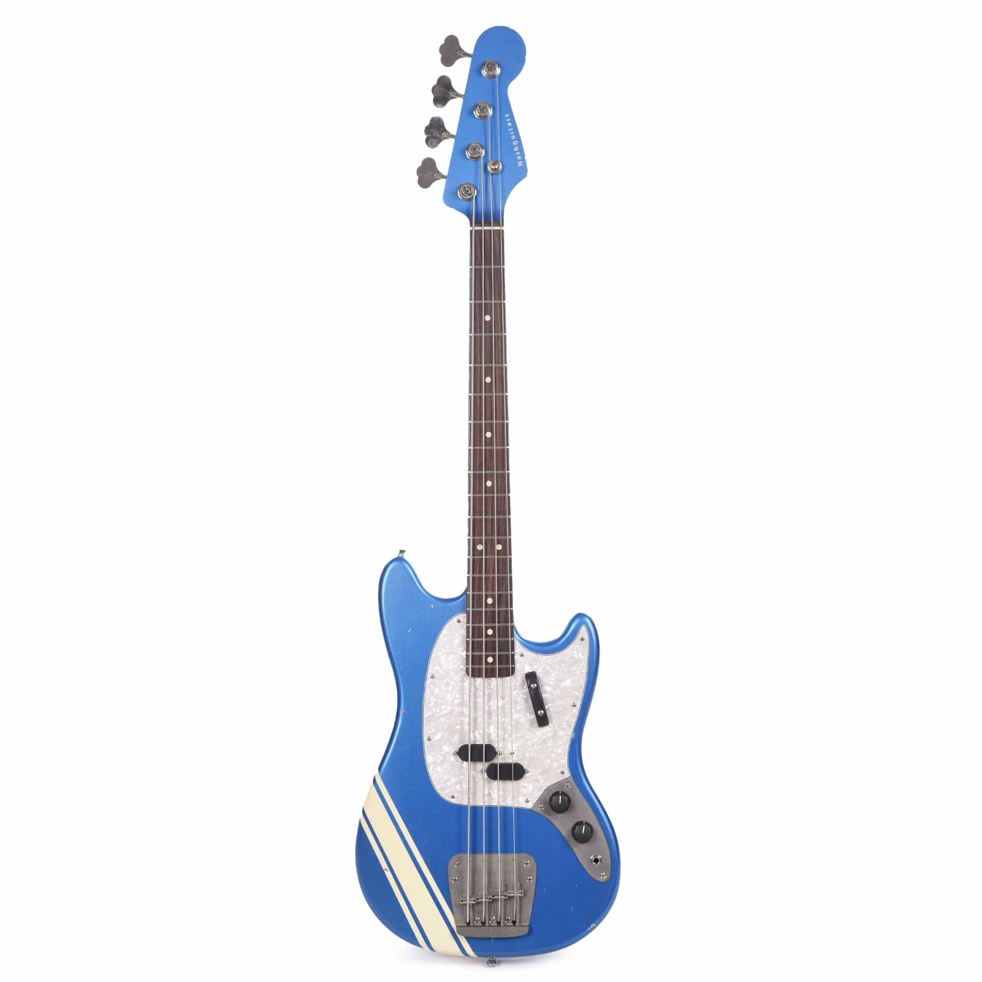 Nash MB-63 Lake Placid Blue Competition Stripe Light Relic w/Matching Headstock, 3-Ply Pearloid Pickguard, & Lollar Pickups Bass Guitars / 4-String