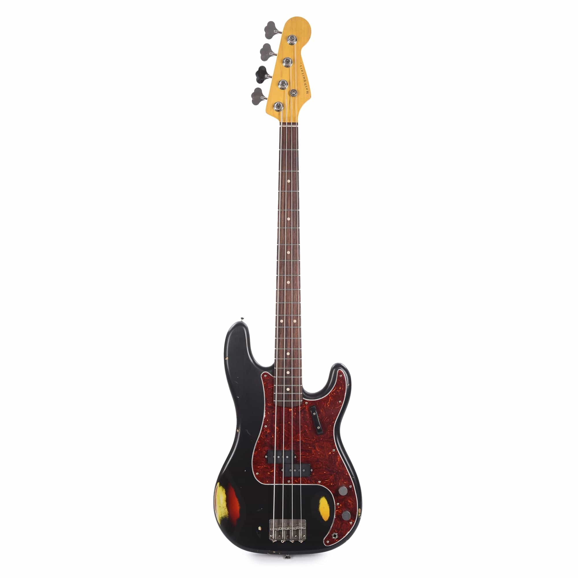 Nash PB-63 Black Over 3-Tone Sunburst Medium Relic w/4-Ply Tortoise Pickguard and Lollar Pickups Bass Guitars / 4-String