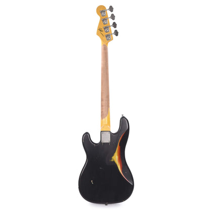 Nash PB-63 Black Over 3-Tone Sunburst Medium Relic w/4-Ply Tortoise Pickguard and Lollar Pickups Bass Guitars / 4-String