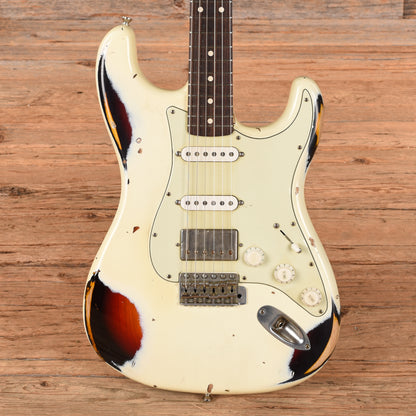 Nash S-63/ HSS Vintage White over Sunburst 2023 Electric Guitars