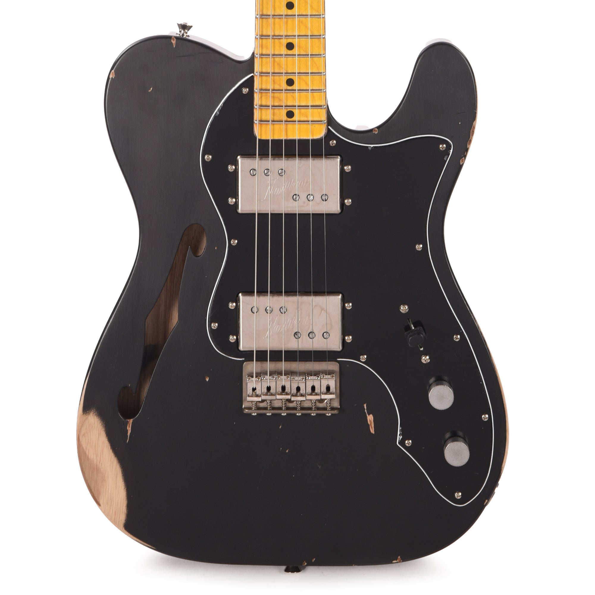 Nash T-72-TL Thinline Ash Black Medium Relic Electric Guitars / Semi-Hollow