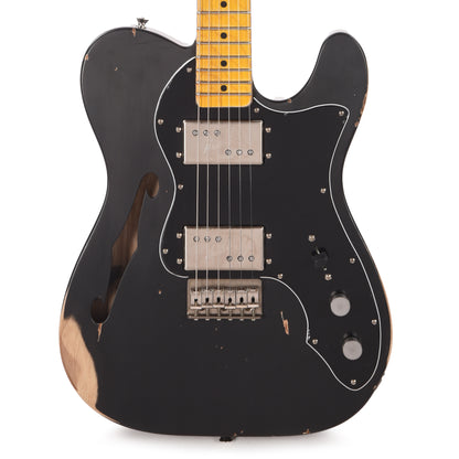 Nash T-72-TL Thinline Ash Black Medium Relic Electric Guitars / Semi-Hollow