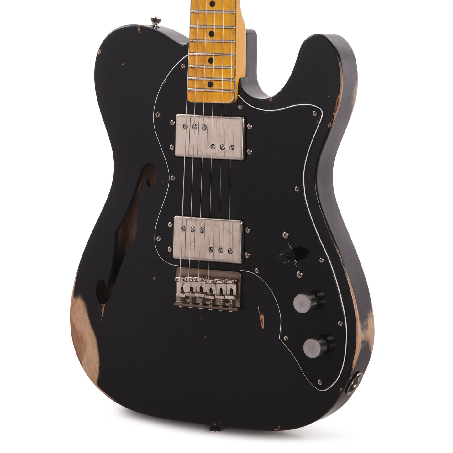 Nash T-72-TL Thinline Ash Black Medium Relic Electric Guitars / Semi-Hollow