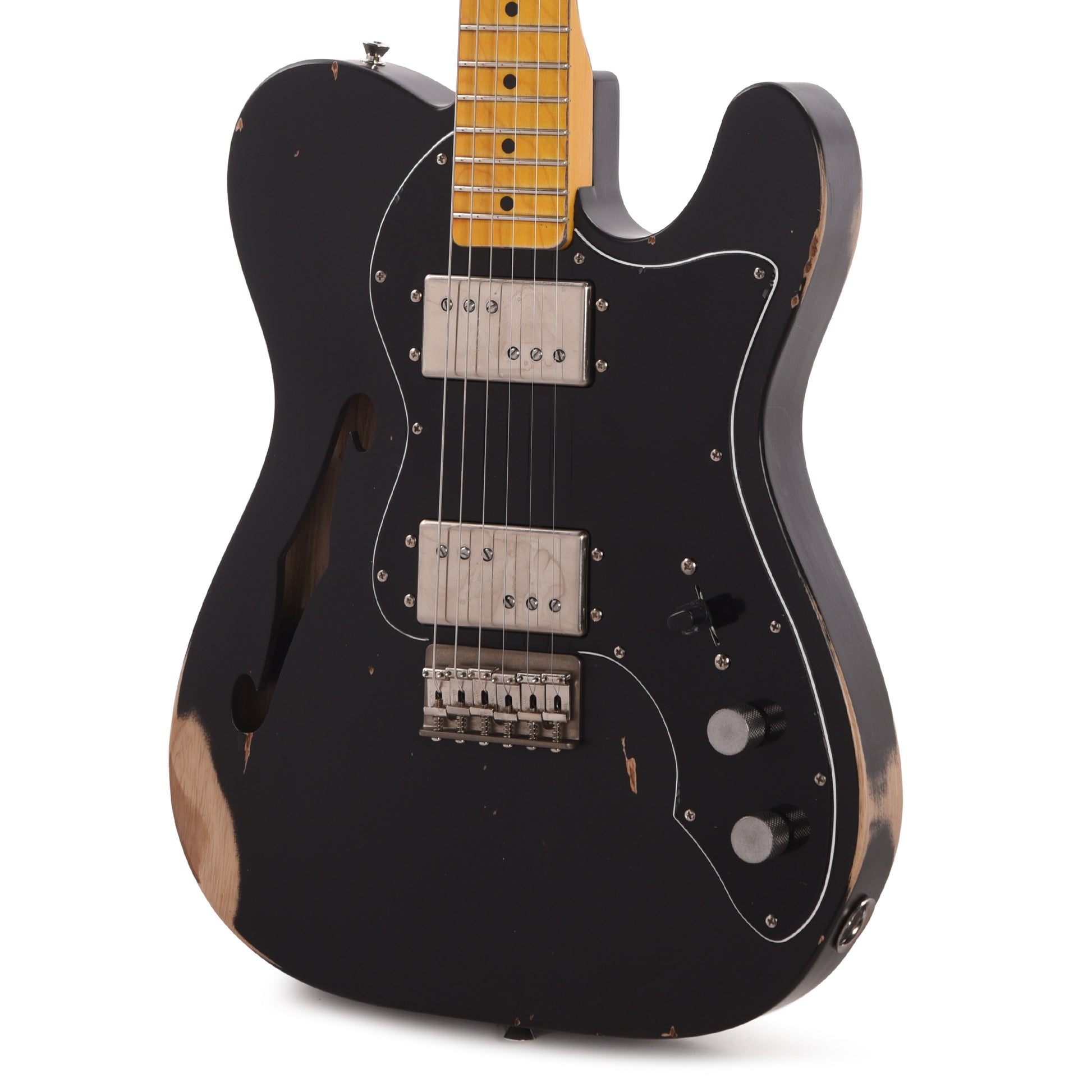 Nash T-72-TL Thinline Ash Black Medium Relic Electric Guitars / Semi-Hollow