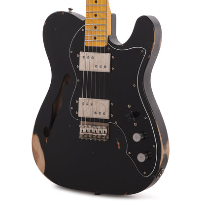 Nash T-72-TL Thinline Ash Black Medium Relic Electric Guitars / Semi-Hollow