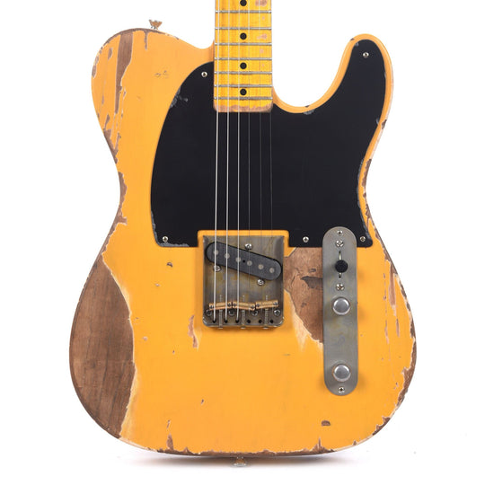 Nash E-52 Butterscotch Blonde Extra Heavy Relic w/1-Ply Black Pickguard & Duncan Stacked Electric Guitars / Solid Body
