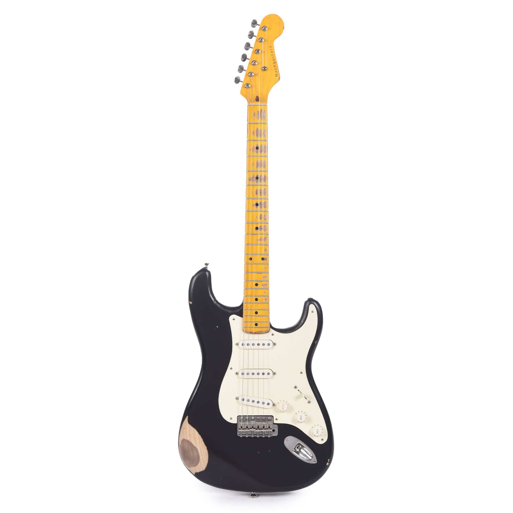 Nash S-57 Ash Black Medium/Heavy Relic Electric Guitars / Solid Body