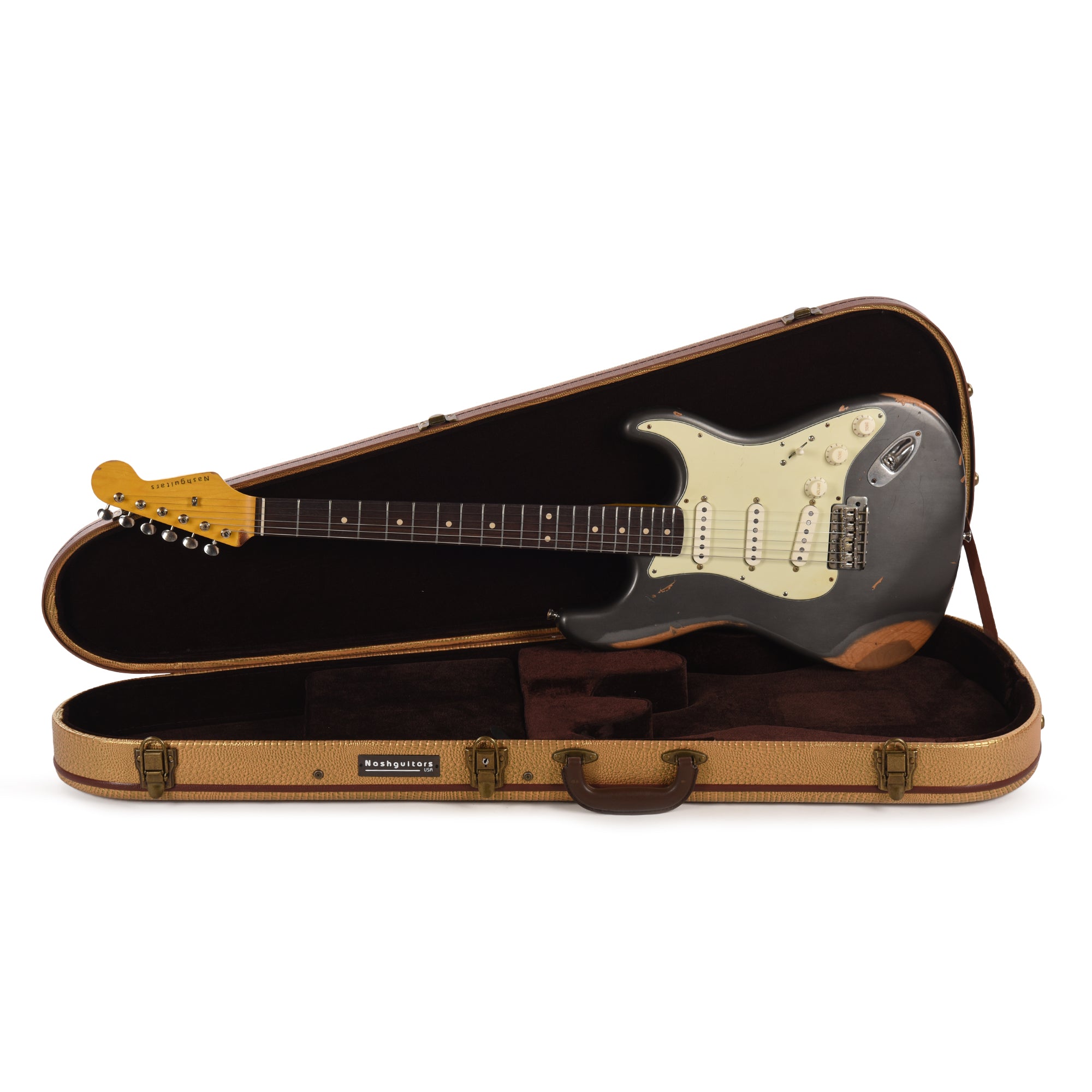 Nash S-63 Charcoal Frost Metallic Heavy Relic Electric Guitars / Solid Body