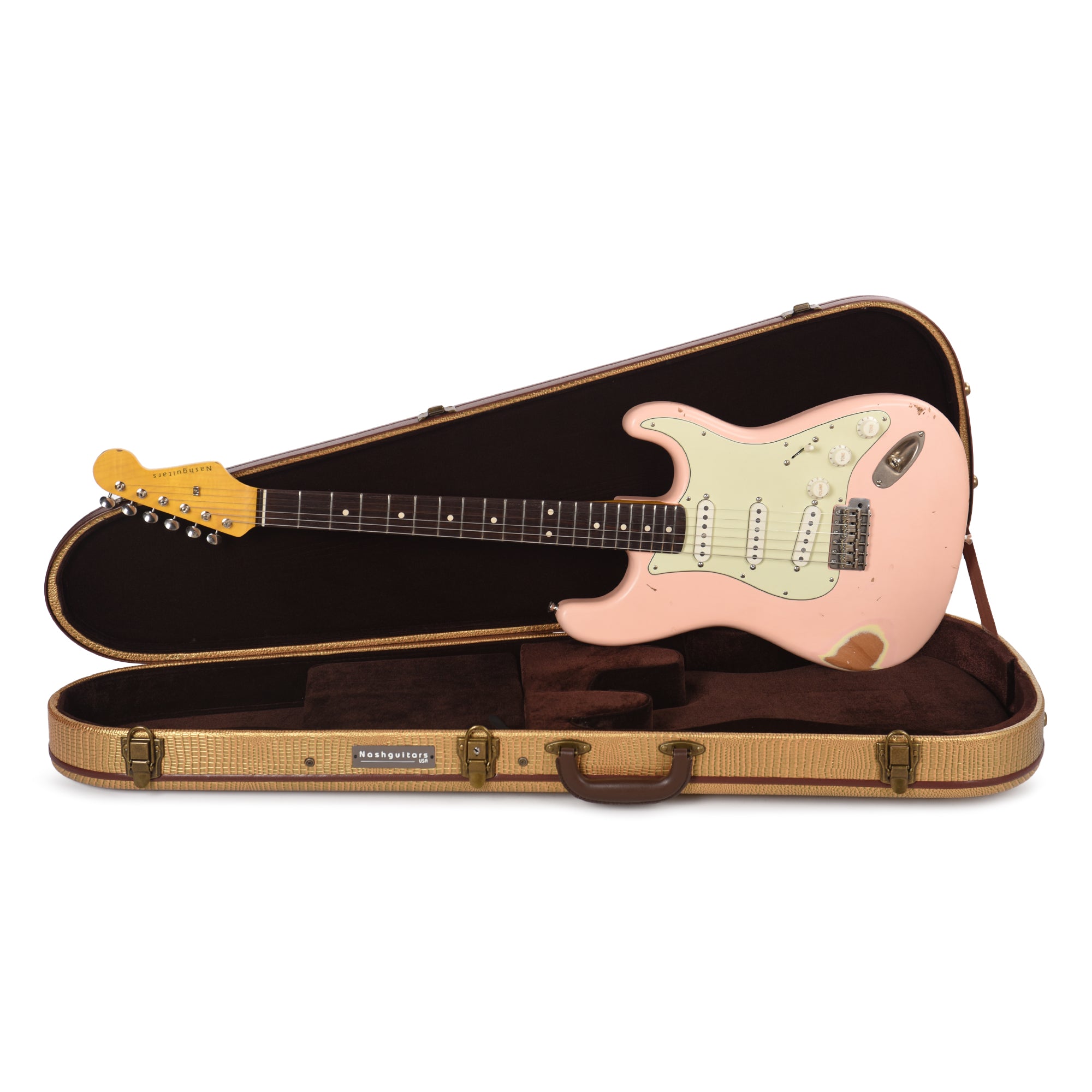 Nash S-63 Shell Pink Medium Relic Electric Guitars / Solid Body