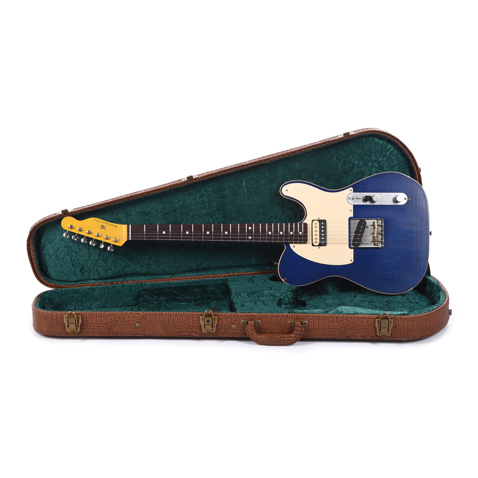 Nash Special T Flame Maple/Mahogany Transparent Blue Light Relic Electric Guitars / Solid Body