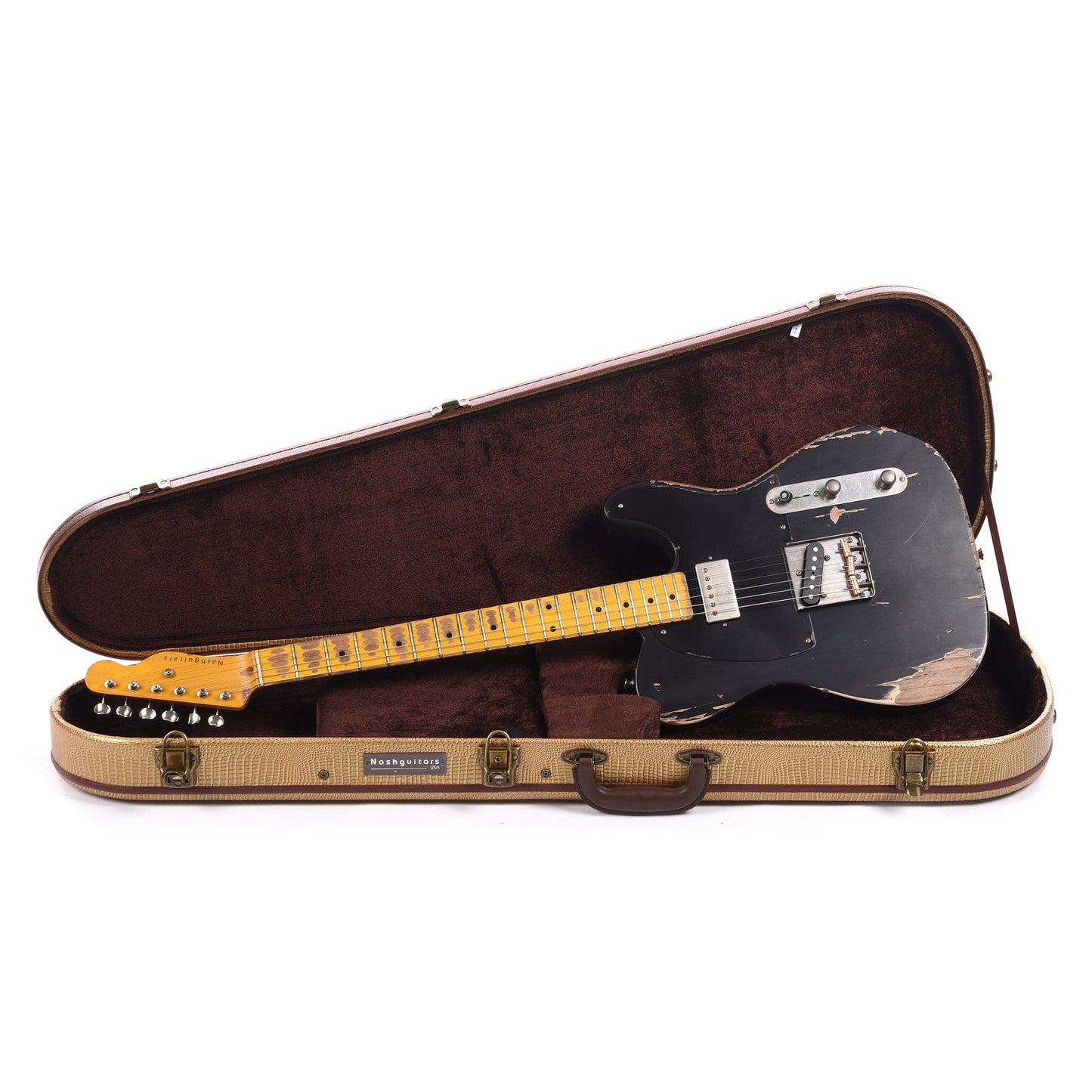 Nash T-52 HS Black Heavy Relic w/1-Ply Black Pickguard, & Lollar Pickups Electric Guitars / Solid Body