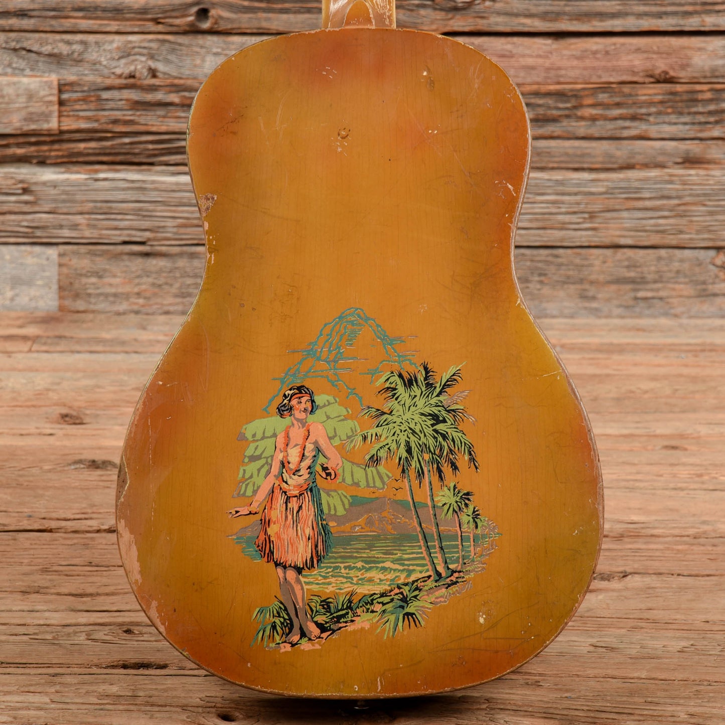 National Wood Body Triolian Yellow w/ Graphic 1930s Acoustic Guitars / Resonator