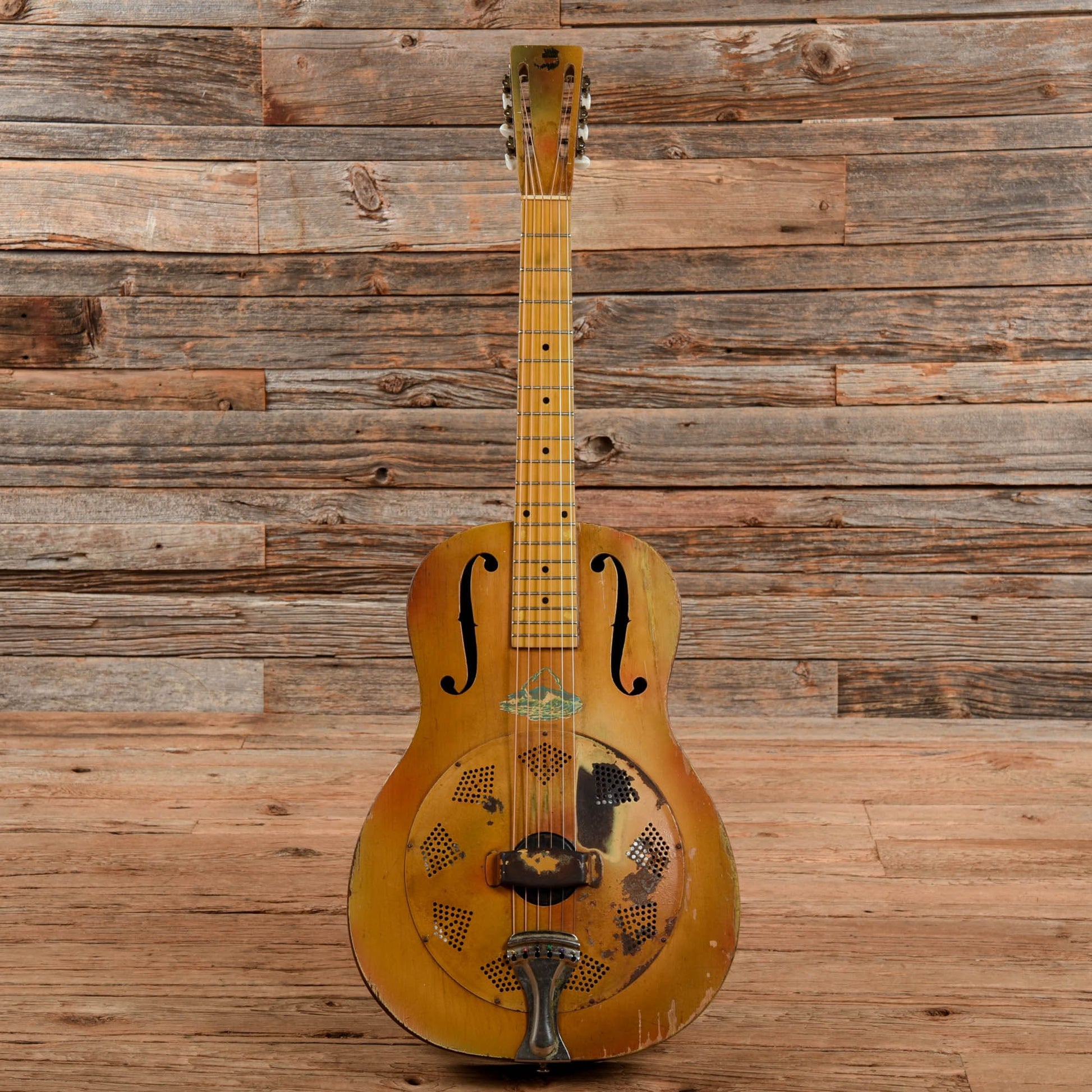 National Wood Body Triolian Yellow w/ Graphic 1930s Acoustic Guitars / Resonator