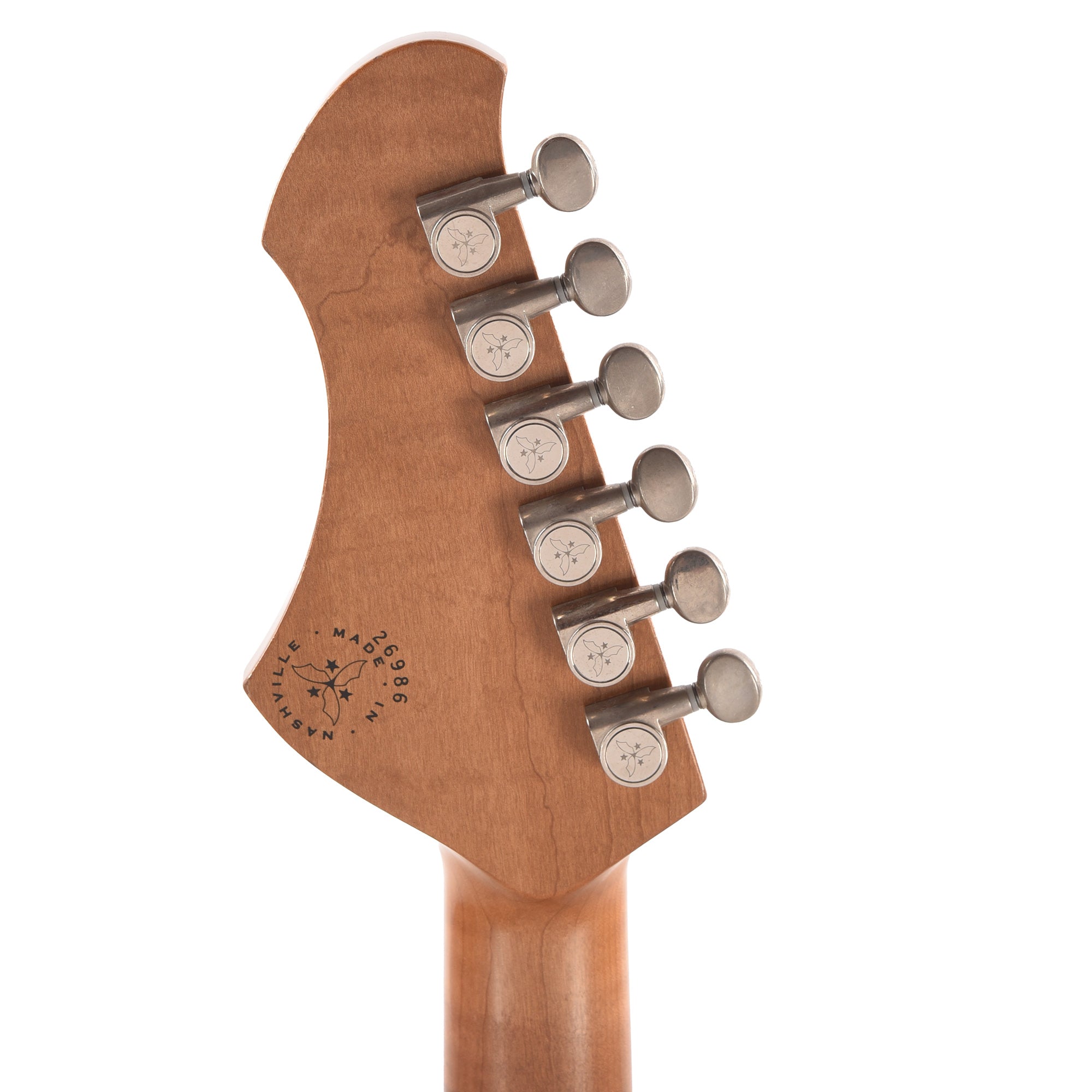 Novo Custom Miris J Light Distress Mocha w/Matching Headstock & Lollar Gold Foil Pickups Electric Guitars
