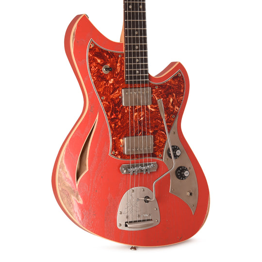 Novo Custom Miris J Medium Distress Fiesta Red w/Fralin Pure PAF Humbuckers Electric Guitars
