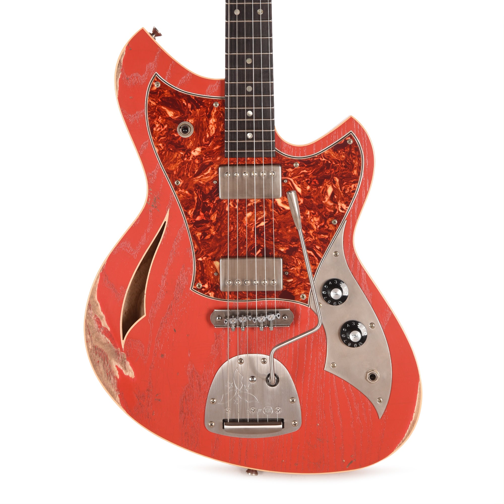 Novo Custom Miris J Medium Distress Fiesta Red w/Fralin Pure PAF Humbuckers Electric Guitars