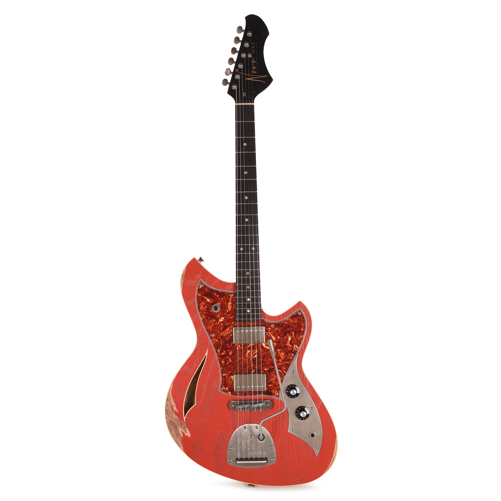 Novo Custom Miris J Medium Distress Fiesta Red w/Fralin Pure PAF Humbuckers Electric Guitars