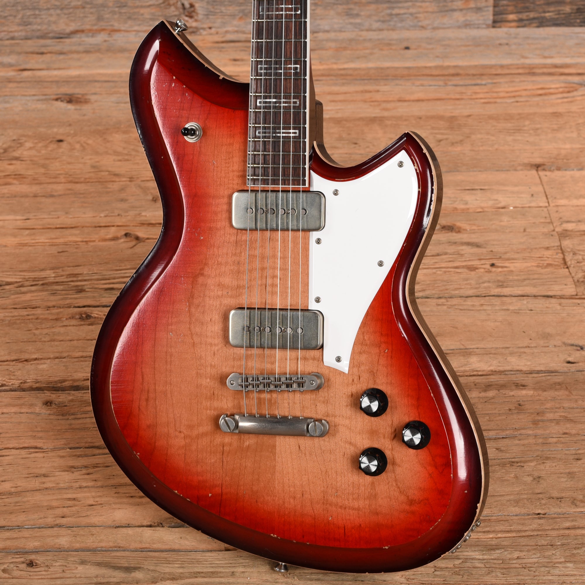 Novo Dealer Limited Chambered Serus P2 Bonfire w/Dark Cherry Back Light Distress Electric Guitars