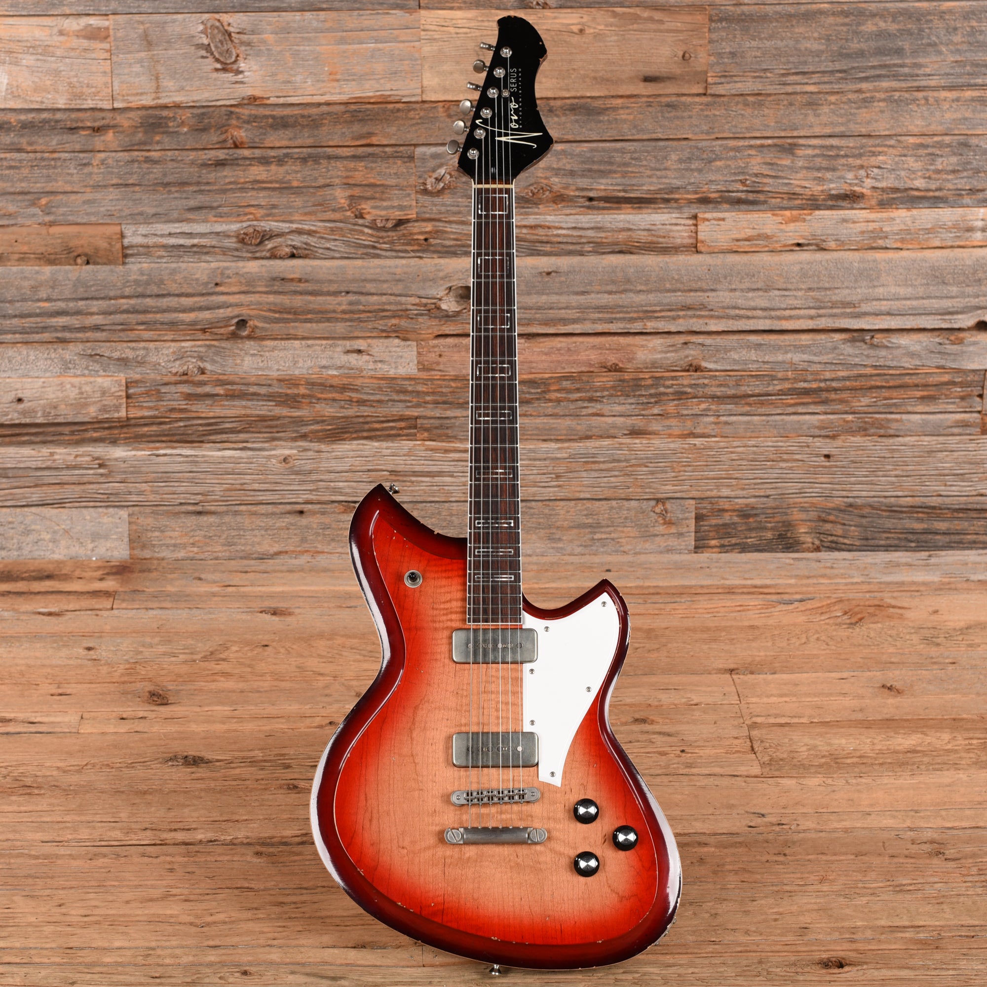 Novo Dealer Limited Chambered Serus P2 Bonfire w/Dark Cherry Back Light Distress Electric Guitars