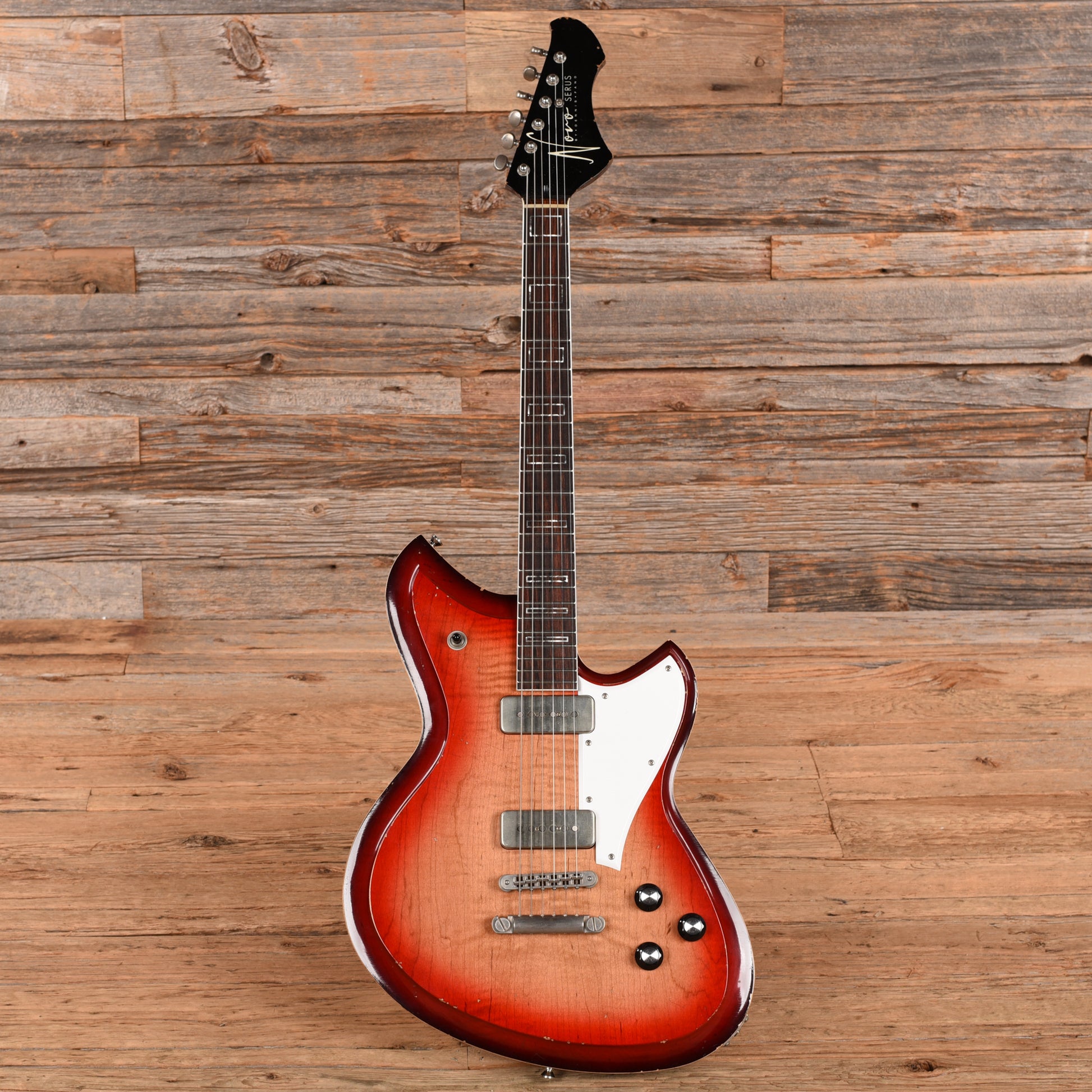Novo Dealer Limited Chambered Serus P2 Bonfire w/Dark Cherry Back Light Distress Electric Guitars