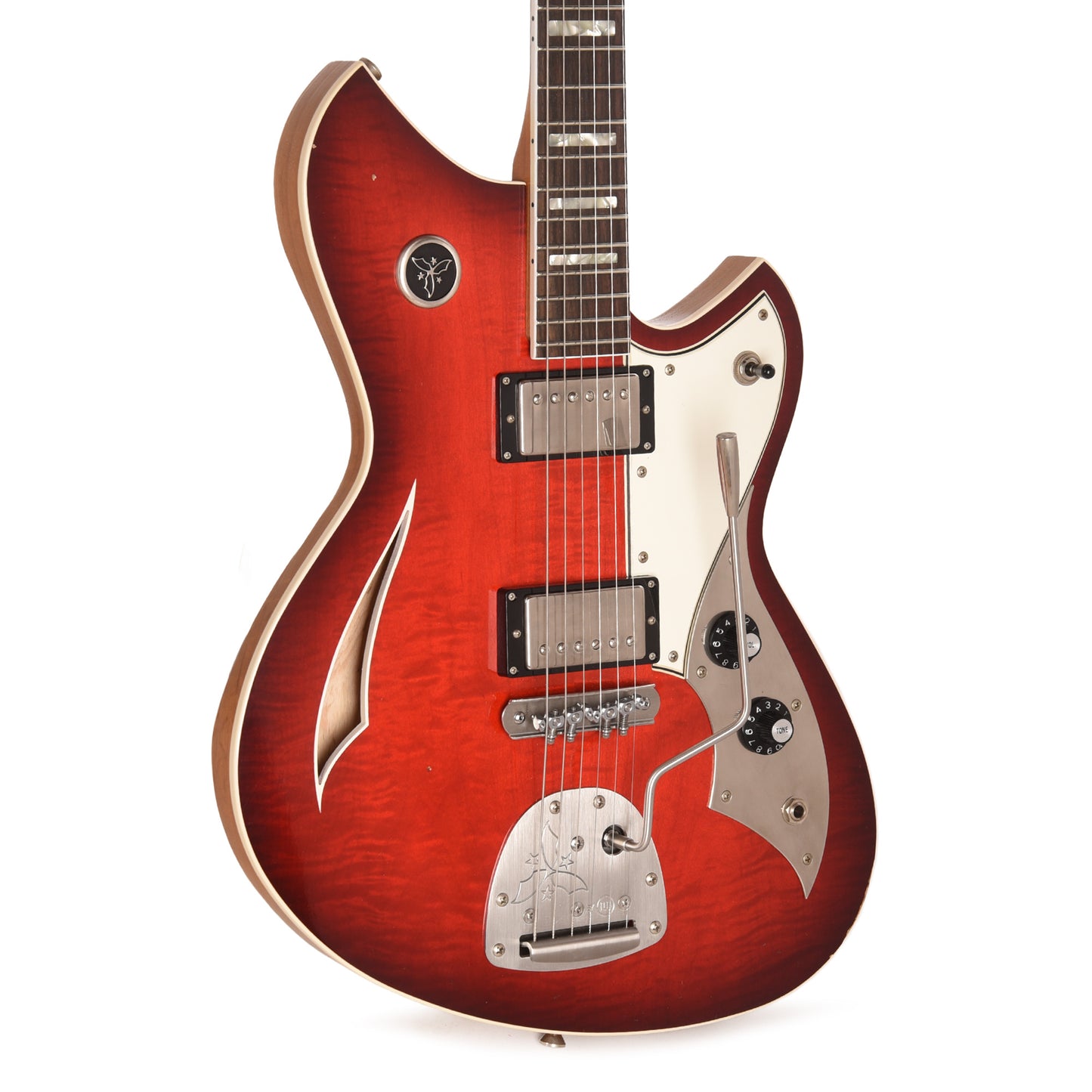 Novo Dealer Limited Miris J HH Harmony Burst Light Distress w/ Amber Back & Sides & Lollar Low Wind Imperial Humbuckers Electric Guitars
