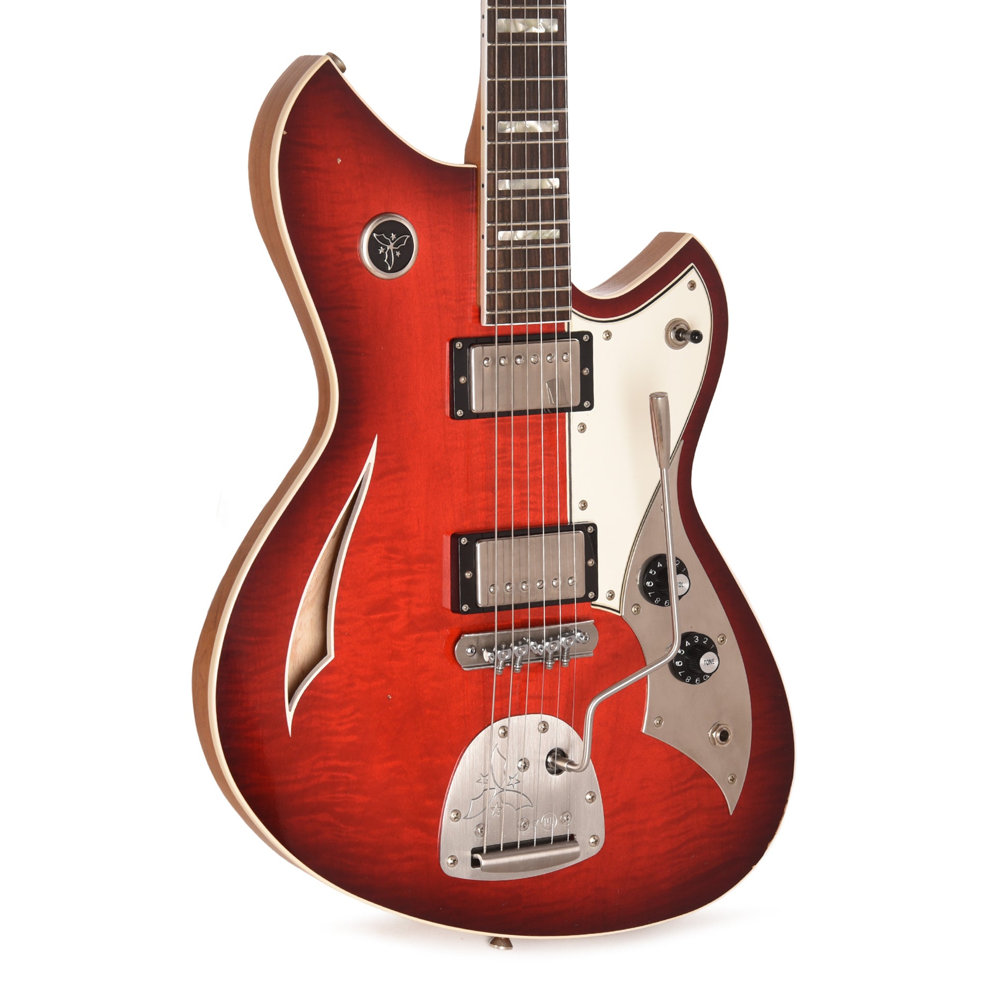 Novo Dealer Limited Miris J HH Harmony Burst Light Distress w/ Amber Back & Sides & Lollar Low Wind Imperial Humbuckers Electric Guitars