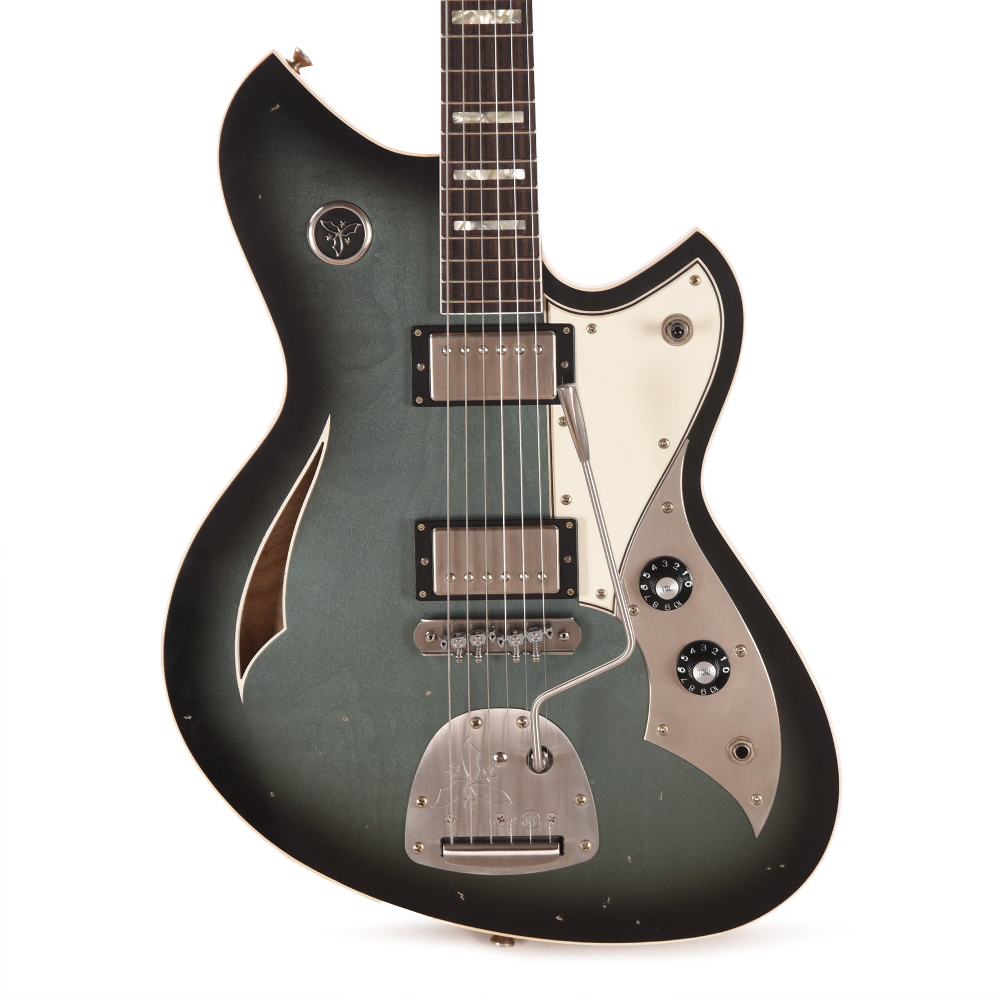 Novo Dealer Limited Miris J HH Pelham Burst Light Distress w/ Amber Back & Sides & Lollar Low Wind Imperial Humbuckers Electric Guitars