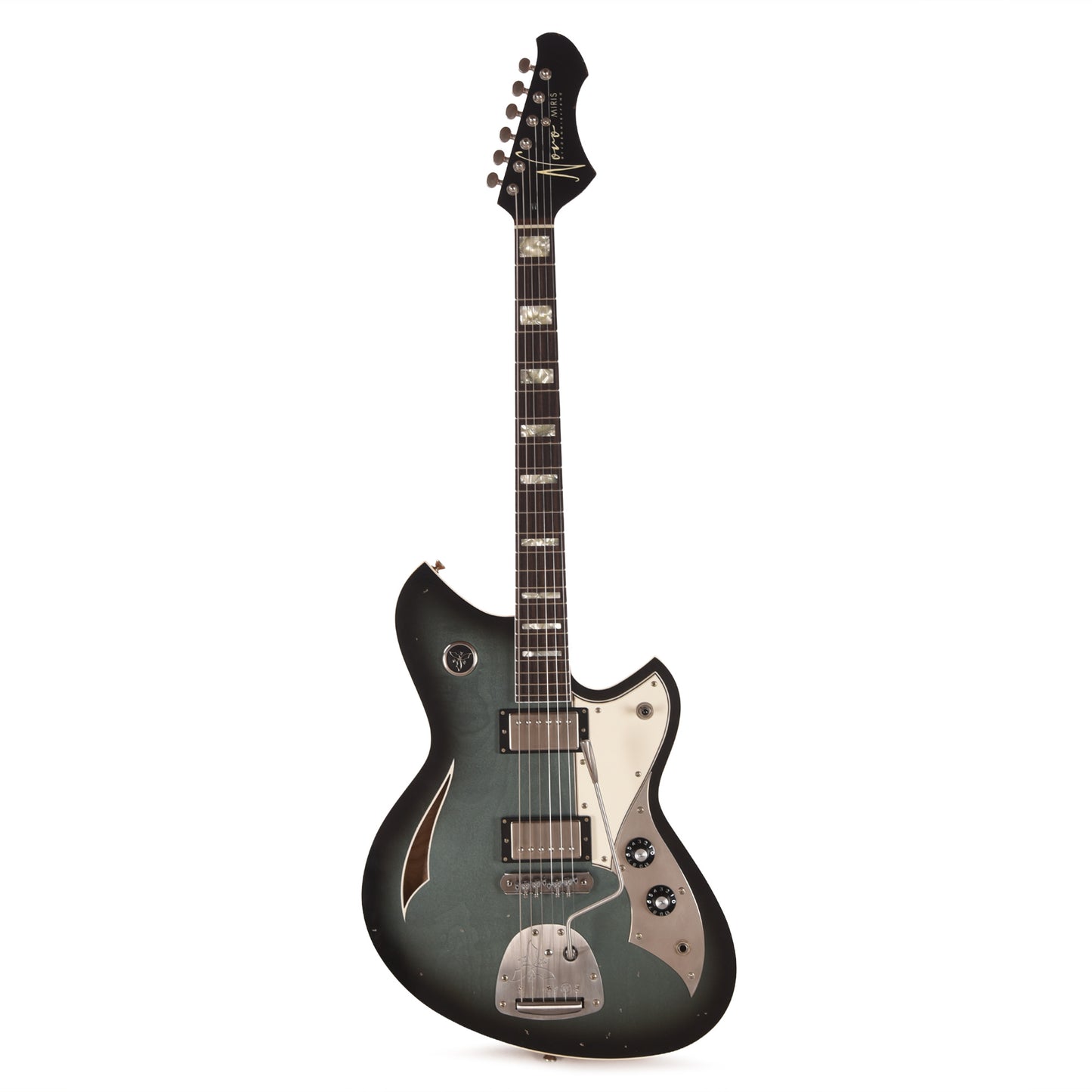 Novo Dealer Limited Miris J HH Pelham Burst Light Distress w/ Amber Back & Sides & Lollar Low Wind Imperial Humbuckers Electric Guitars