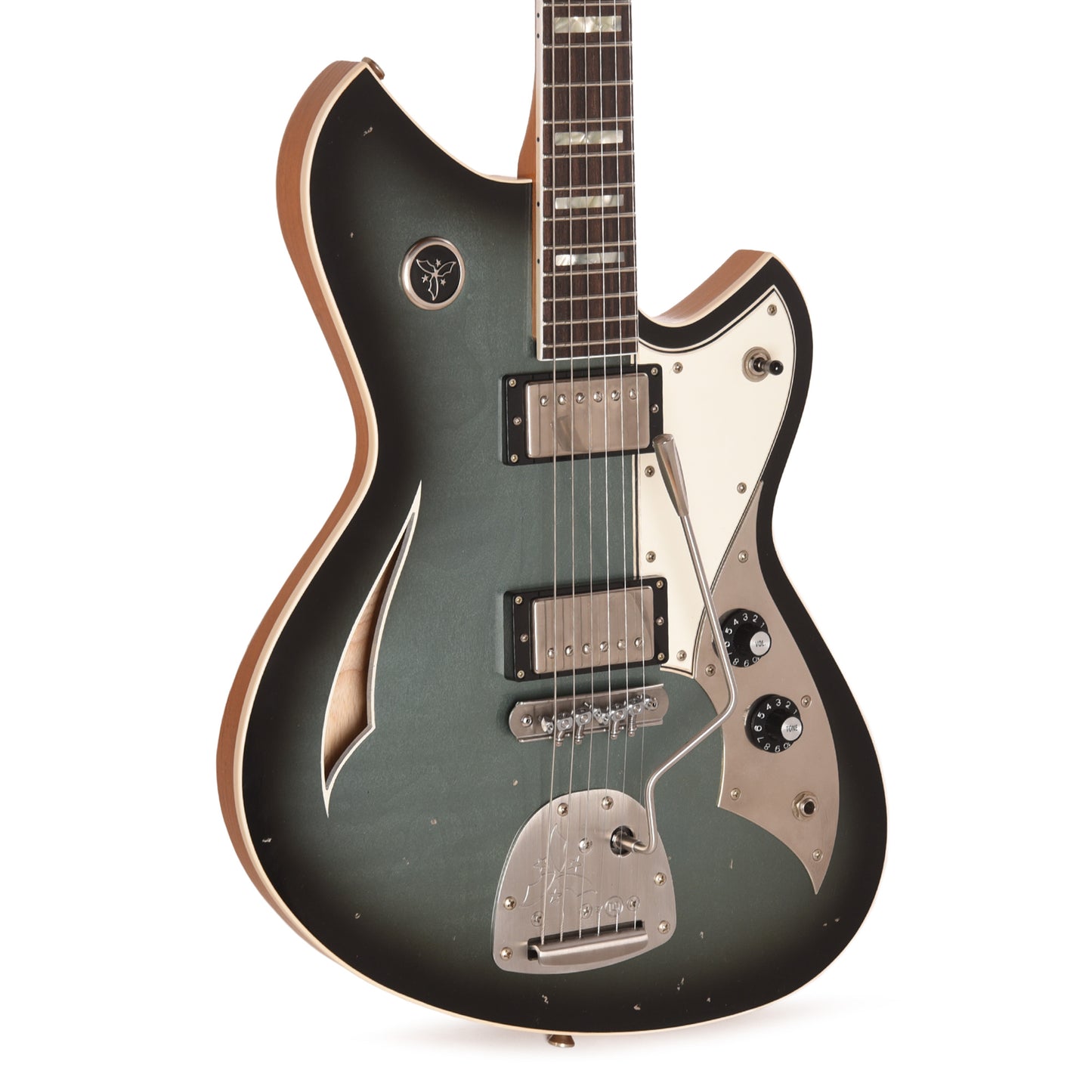 Novo Dealer Limited Miris J HH Pelham Burst Light Distress w/ Amber Back & Sides & Lollar Low Wind Imperial Humbuckers Electric Guitars