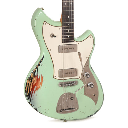 Novo Dealer Limited Serus J Surf Green over '64 3-Tone Burst Medium Distress w/Fralin P-90s Electric Guitars